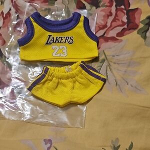 Yellow and Purple Stuffed Animal Outfit